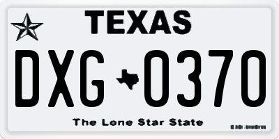 TX license plate DXG0370
