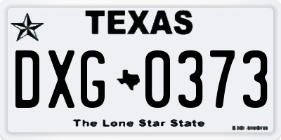 TX license plate DXG0373