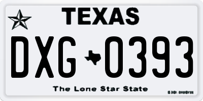 TX license plate DXG0393