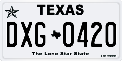 TX license plate DXG0420