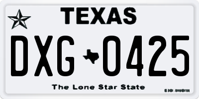 TX license plate DXG0425
