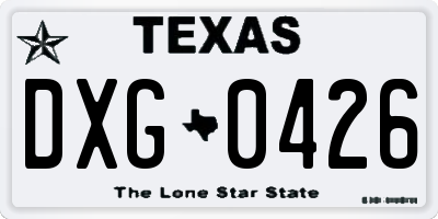 TX license plate DXG0426