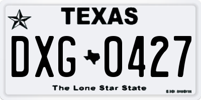 TX license plate DXG0427