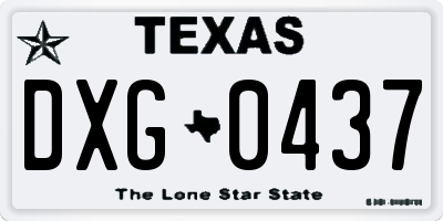 TX license plate DXG0437