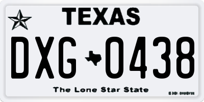 TX license plate DXG0438