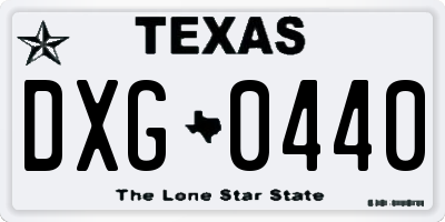 TX license plate DXG0440