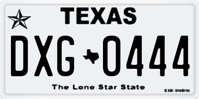 TX license plate DXG0444