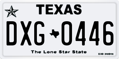TX license plate DXG0446