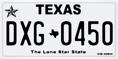 TX license plate DXG0450