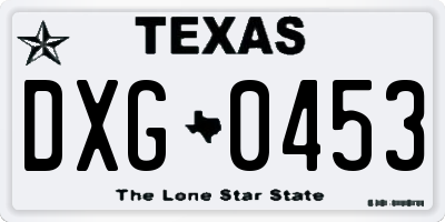 TX license plate DXG0453