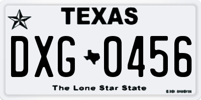 TX license plate DXG0456