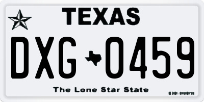 TX license plate DXG0459