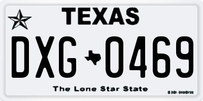 TX license plate DXG0469