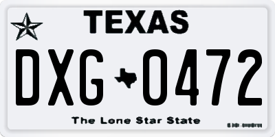 TX license plate DXG0472