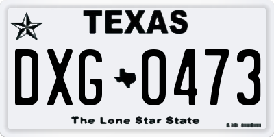 TX license plate DXG0473