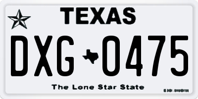 TX license plate DXG0475