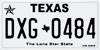 TX license plate DXG0484