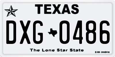 TX license plate DXG0486