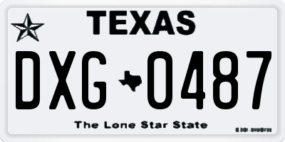 TX license plate DXG0487
