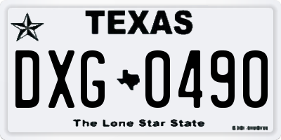 TX license plate DXG0490