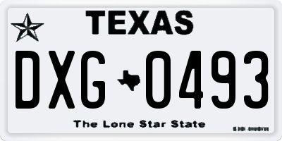 TX license plate DXG0493