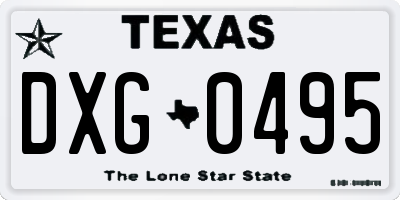 TX license plate DXG0495