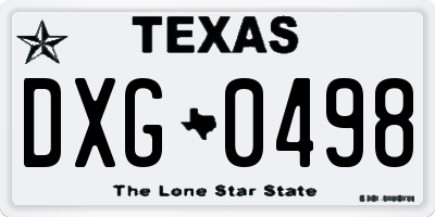 TX license plate DXG0498
