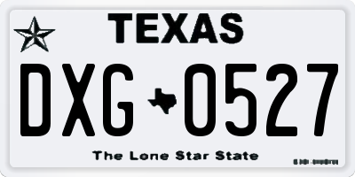 TX license plate DXG0527