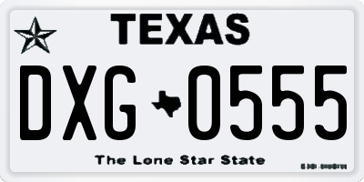 TX license plate DXG0555