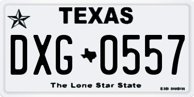 TX license plate DXG0557