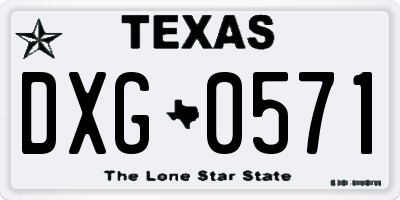 TX license plate DXG0571