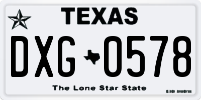 TX license plate DXG0578