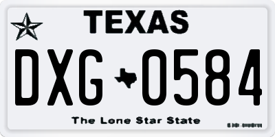 TX license plate DXG0584