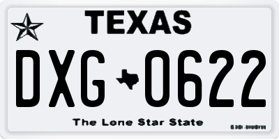 TX license plate DXG0622