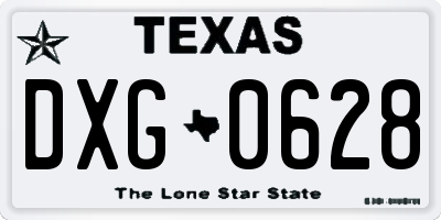 TX license plate DXG0628