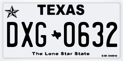 TX license plate DXG0632