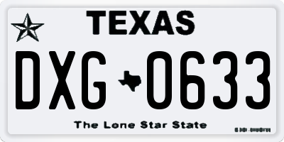 TX license plate DXG0633