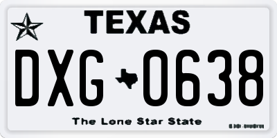 TX license plate DXG0638