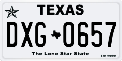 TX license plate DXG0657