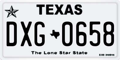 TX license plate DXG0658