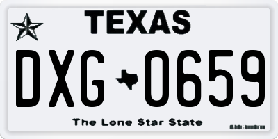 TX license plate DXG0659