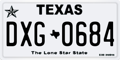 TX license plate DXG0684