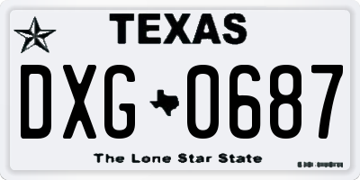 TX license plate DXG0687