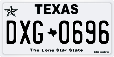 TX license plate DXG0696