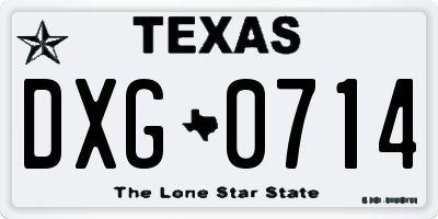 TX license plate DXG0714