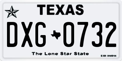 TX license plate DXG0732