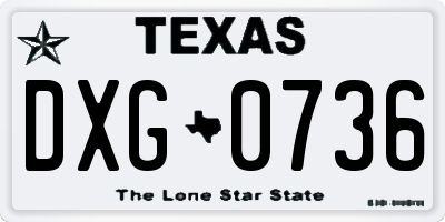 TX license plate DXG0736