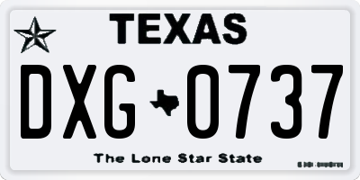 TX license plate DXG0737