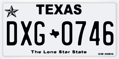 TX license plate DXG0746