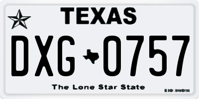 TX license plate DXG0757